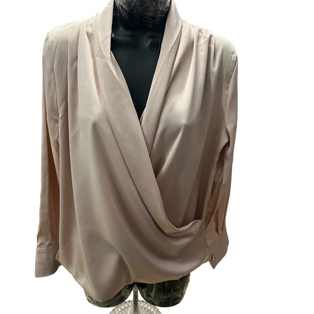 Venti6  Beige Wrap Long-sleeve Top